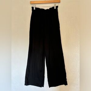 & Other Stories Stockholm womens black pull on wide leg high rise pants size 4